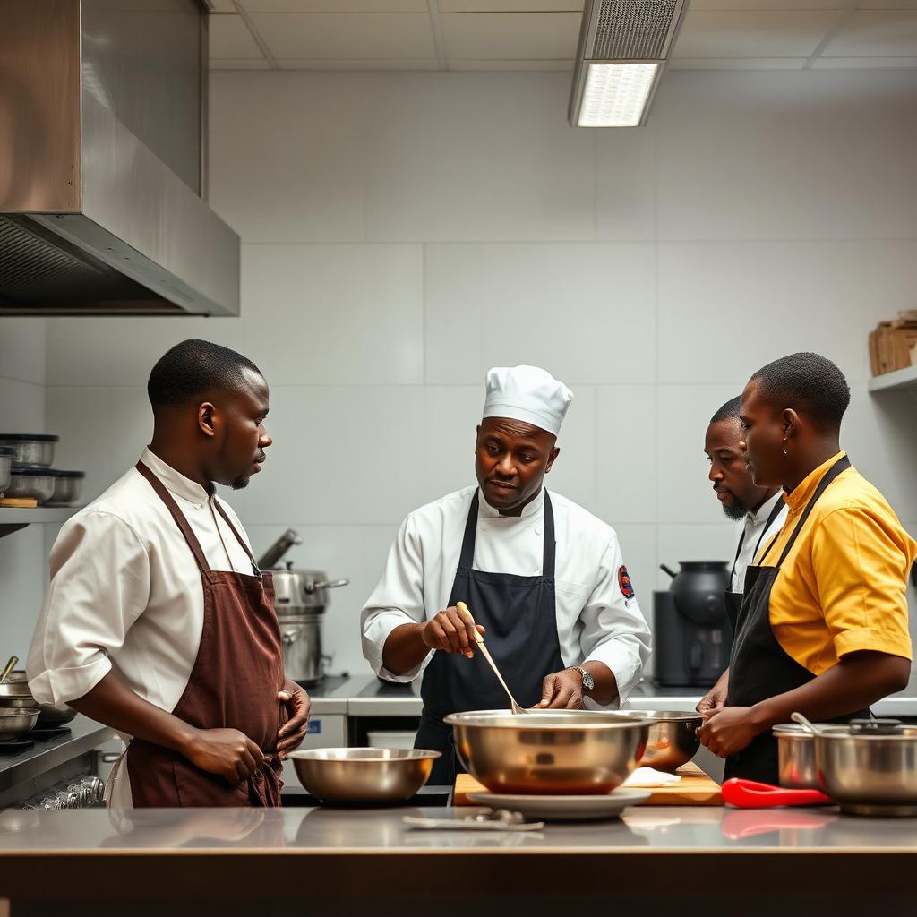 Students learning in NCI kitchen